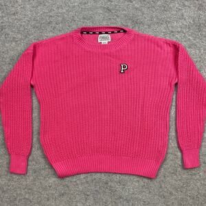 pink sweater womens M knit‎ forenza patch Embroidered girly Barbie tennis preppy